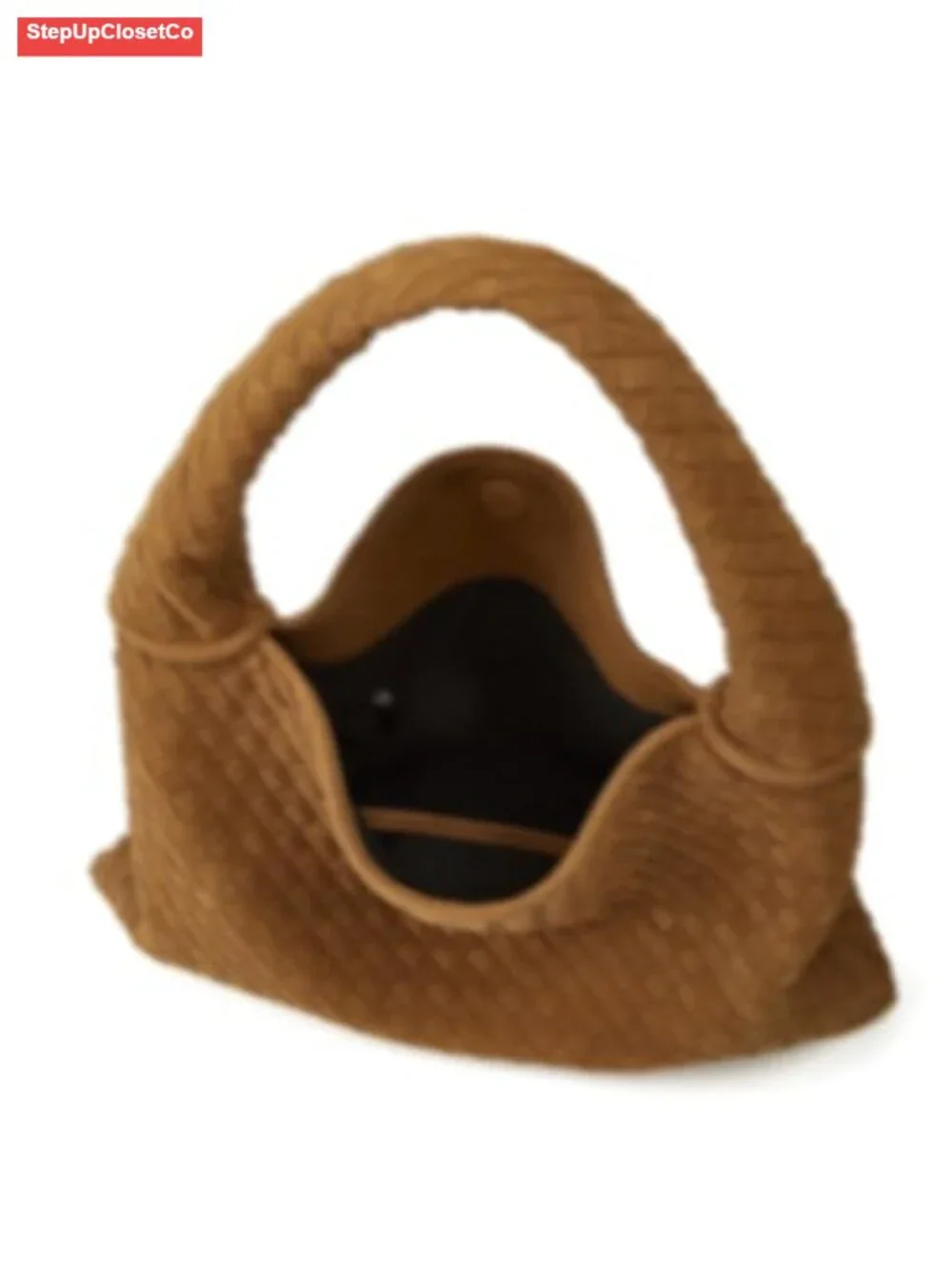 Slouchy Woven Suede Hobo Bag Crossbody Crescent Shoulder Satchel Tote